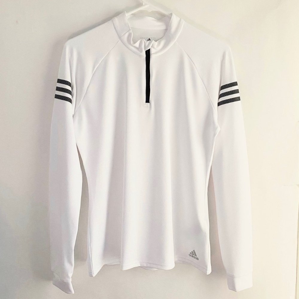 NWOT Adidas Club Mid-layer 1/4 Zip Long Sleeve Women - White, Black size M